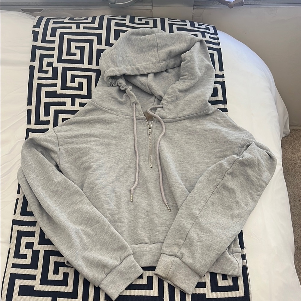 Cropped Gray Hoodie